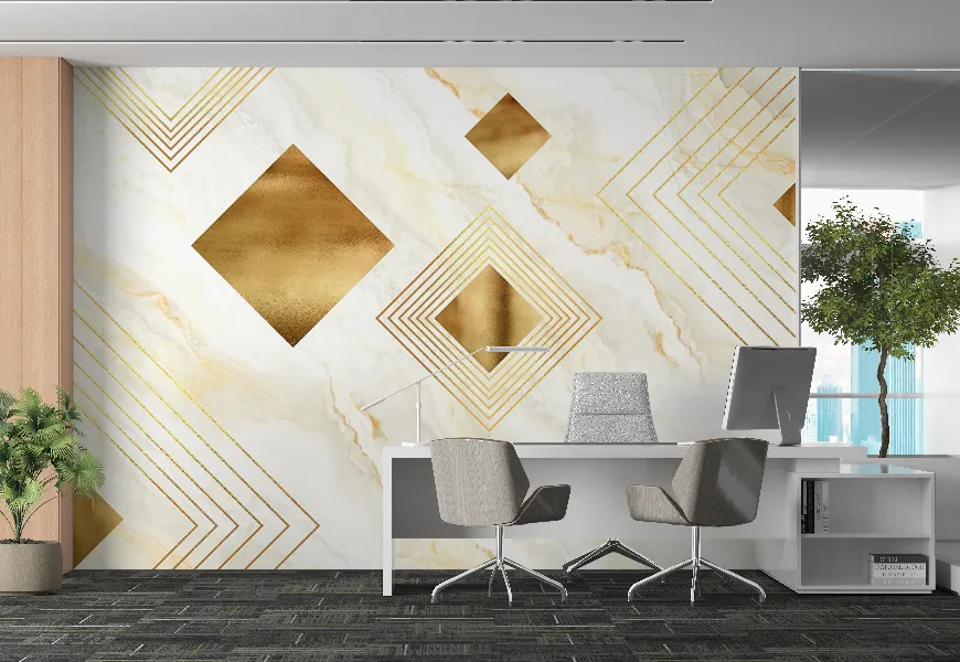 کاغذ دیواری سه بعدی شرکت طرح لوزی طلایی